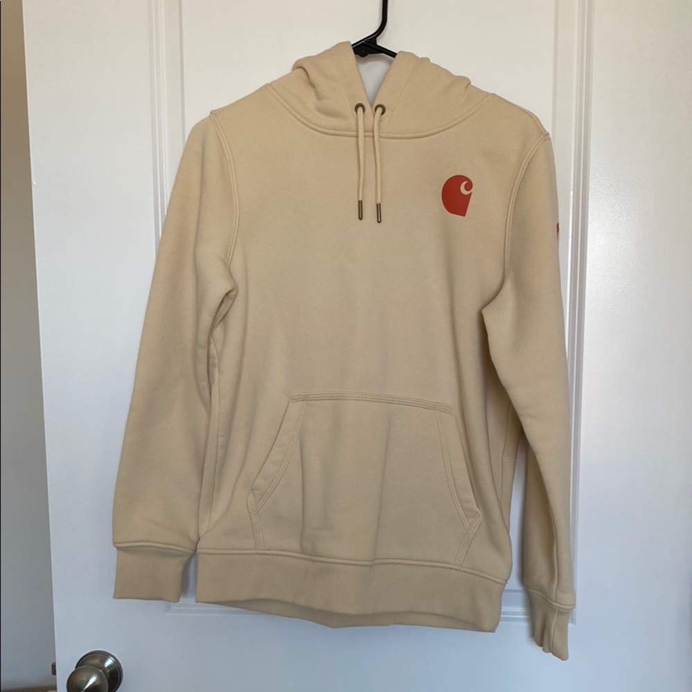 Carhartt Cream Hoodie Sweatshirt Soft Cotton